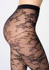 Hauchdünne Strumpfhose mit Spitzenoptik Seductive Lace 20 - Schwarz - Black | Oroblù