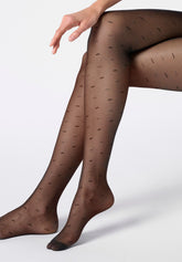 Collant Velato con Motivo Geometrico Delightful 30 - Nero - Black | Oroblù