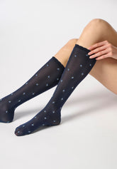 Gambaletto Coprente Floral Roses 50 - Blu 11 - Blue 11 | Oroblù