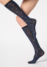 Gambaletto Coprente Floral Roses 50 - Blu 11 - Blue 11 | Oroblù