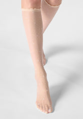 Mi‑bas transparent micro‑motif Graceful 20 - Beige Rosé 8 - Cosmetic 8 | Oroblù