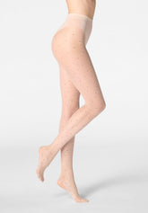 Hauchdünne Strumpfhose mit Blumenmuster Floret 20 - Rosébeige 8 - Cosmetic 8 | Oroblù
