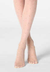 Hauchdünne Strumpfhose mit Blumenmuster Floret 20 - Rosébeige 8 - Cosmetic 8 | Oroblù