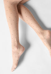 Hauchdünne Strumpfhose mit Blumenmuster Floret 20 - Rosébeige 8 - Cosmetic 8 | Oroblù