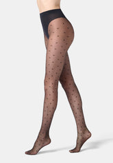 Hauchdünne Strumpfhose mit Blumenmuster Floret 20 - Schwarz - Black | Oroblù