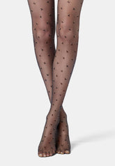 Hauchdünne Strumpfhose mit Blumenmuster Floret 20 - Schwarz - Black | Oroblù
