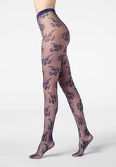 Hauchdünne Strumpfhose mit Spitzenoptik Ethereal 20 - Marineblau 5 - Marine 5 | Oroblù
