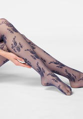 Hauchdünne Strumpfhose mit Spitzenoptik Ethereal 20 - Marineblau 5 - Marine 5 | Oroblù