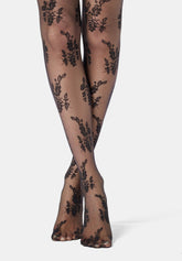 Hauchdünne Strumpfhose mit Spitzenoptik Ethereal 20 - Schwarz - Black | Oroblù