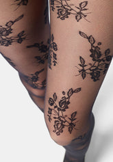 Hauchdünne Strumpfhose mit Spitzenoptik Ethereal 20 - Schwarz - Black | Oroblù