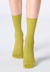 Ripp‑Socke aus Bio‑Baumwolle - Pistazie - Pistacchio | Oroblù