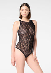 Rosy Net – Floraler Netz‑Body - Schwarz - Black | Oroblù