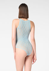 Rosy Net – Floraler Netz‑Body - Himmelblau 8 - Sky 8 | Oroblù