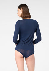 Micromodal and Cashmere 3 -4 Sweater Perfect Cashmere - Blau - Blue | Oroblù