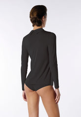 Maglia con Colletto Manica Lunga in Modal Elasticizzato Perfect Line Modal - Nero - Black | Oroblù