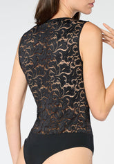 Body Smanicato In Pizzo Glamour Lace - Nero - Black | Oroblù