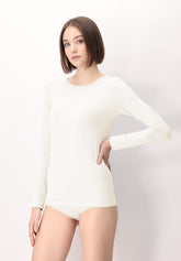 Maglia Girocollo Manica Lunga in Modal Elasticizzato Perfect Line - Avorio - Ivory | Oroblù