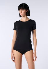 Maglia Manica Corta in Cotone e Modal Perfect Line Cotton - Nero - Black | Oroblù