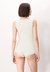 Top Spalla Larga in Micromodal e Cashmere Perfect Line Cashmere - Avorio - Ivory | Oroblù