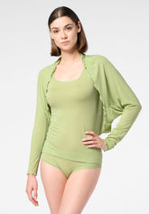 Cache‑Cœur aus Micromodal und Kaschmir Perfect Line Cashmere - Pistazie 1 - Pistacchio 1 | Oroblù