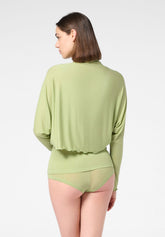 Cache‑Cœur aus Micromodal und Kaschmir Perfect Line Cashmere - Pistazie 1 - Pistacchio 1 | Oroblù