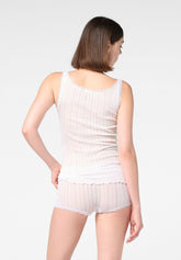 Canotta Spallina Stretta in Filo di Scozia Luxe - Bianco - White | Oroblù