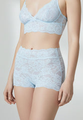 Short Panty in Pizzo Elasticizzato Lacewear - Azzurro - Baby blue | Oroblù