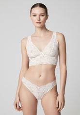 Slip Brasiliano in Pizzo Elasticizzato Lacewear - Beige Seta - Silk | Oroblù