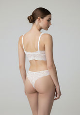 Slip Brasiliano in Pizzo Elasticizzato Lacewear - Beige Seta - Silk | Oroblù